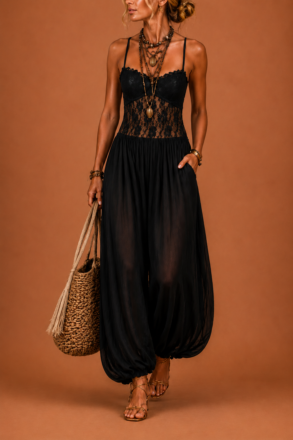 Kora | Mono halter con encaje fluido
